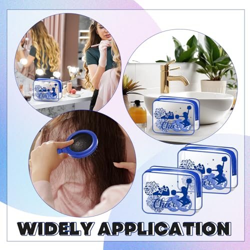 Yungyan 36 pcs Gifts 12 Makeup Bag for Women Party Favors Team Gifts With 12 Sport Hair Scrunchies 12 Round Portable Folding Brush (Blue Cheer)