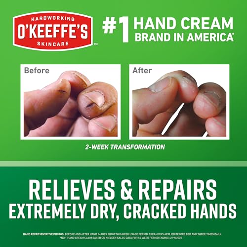O'Keeffe's Working Hands Hand Cream for Extreme Dryness - 6.8 oz Value Size Jar (2 Pack) - Repairing Skincare for Cracked, Dry Hands