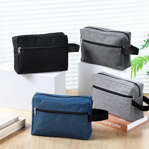 16 Pcs Travel Toiletry Bag for Men, Large Water Resistant Shaving Bag Hanging Cosmetic Bag with Handle and Divider Storage Makeup Pouch Organizer for Groomsmen Gifts Toiletries Accessories