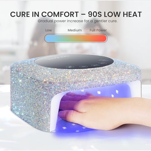 Lavinda UV LED Nail Lamp, 54W Rechargeable Cordless Nail Lamp Nail Dryer Gel Polish UV Nail Light with 4 Timer Setting, Professional Quick Dry Curing Lamp with Display Auto Sensor for Salon & Home