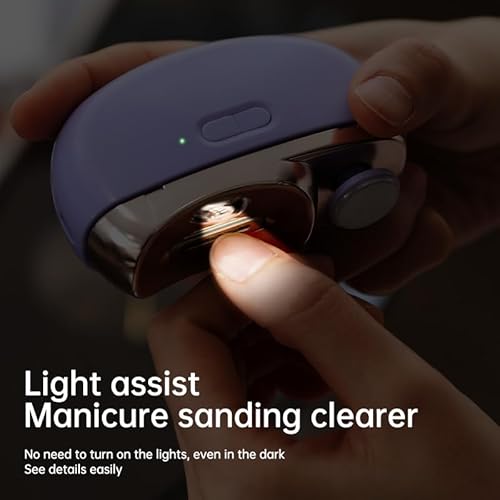 Easyclip Smart Nail Clipper - 3 in 1 Smart Electric Nail Clippers for Seniors, Baby and Adults,Polishing Clipper with LED Light,Suitable for Fingernail Toenails(White)