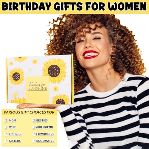 Get Well Gifts for Women: 21pcs Sunflower Gift Baskets Retirement Care Package After Surgery Recovery Gifts- Sending You Sunshine Box for Mom Wife Friends Sis Grandparents
