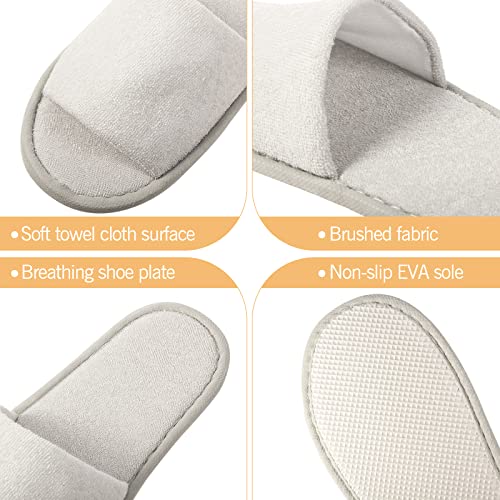 12 Pairs House Slippers for Guests Disposable Open Toe Spa Slippers Unisex Travel Slipper Bulk for Halloween Christmas Wedding Party