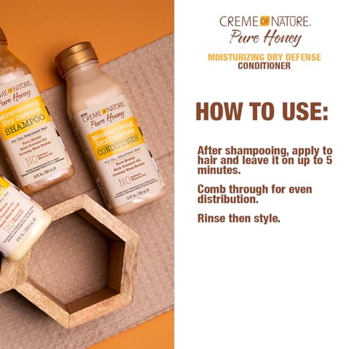 Creme of Nature Pure Honey Collection - Moisturizing Shampoo, Conditioner and Curl Cream for Curly Dry Dehydrated Hair