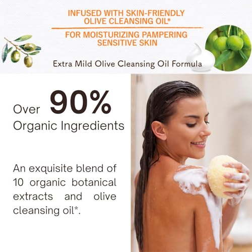 Moist Diane Botanical Organic & Natural Body Wash for Women & Men, Hydrating & Deep Moisturizing Body Soap/Gel Pump, Paraben-Free for Baby, Kids, Sensitive Skin, Dry Skin,Honey Orange Scent 16.9 fl oz