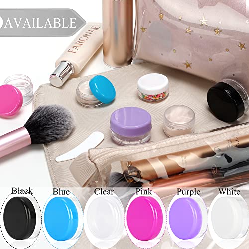 200PCS 5 Gram Sample Containers, 5ml Empty Jars with Lids, Small Cosmetic Containers, Mini Sample Jars with 16PCS Mini Spatulas for Make Up, Oils, Lotion, Powder, Paint, Jewelry, Lip Balms(White Lid)