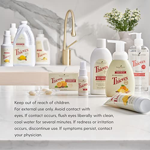 Young Living Thieves Foaming Hand Soap 8 fl oz, Pack of 2 - Essential Oils - Gentle Cleansing, Refreshing Aroma, Powerful Moisturizers for Dry Skin, Hygienic Hands, Anti-bacteria