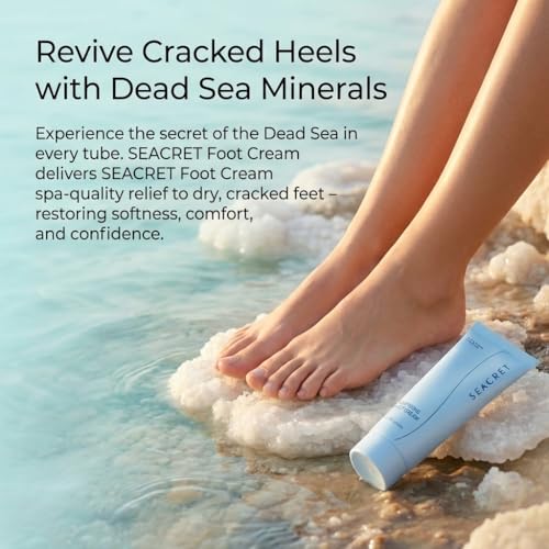 SEACRET Minerals Foot Cream, Enriched with Shea Butter, Tea Tree Oil and Dead Sea Minerals, 3.4 Fl Oz / 100 ml