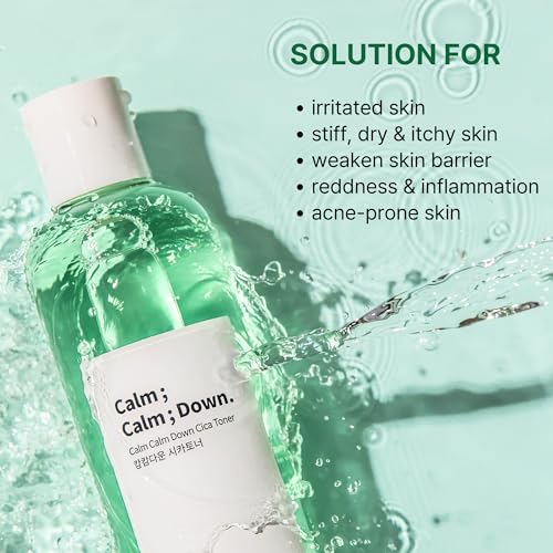 Calm Calm Down CICA Ampoule Toner ? Daily Hydrating & Soothing Toner for Sensitive, Acne-Prone Skin with Centella & Madecassoside | Korean Skincare 8.45 fl.oz