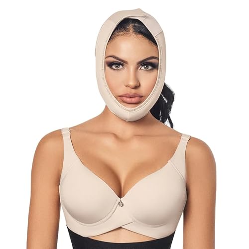 Forma Tu Cuerpo Chin Strap Set - Double Chin Reducer, Jawline Shaper for Men & Women - Invisible V-Line Lifting Mask for Sleeping - Facelift Compression Garment, S/M