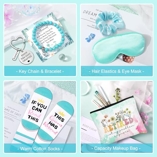 Retirement Gifts for Women 2025, 16 pcs Happy Retirement Gifts for Teacher Nurse Mom Grandma Colleague Coworker Friend Boss, Best Retirement Gift Basket Set, Retirees Gift With Tumbler