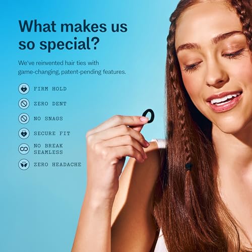 Gimme Beauty No Snag Braid Ends - Seamless Nylon & Spandex Hair Ties for Braids - No-Snag Gentle Hold Design - Zero-Dent, Daily Hair Accessories - 25 Pack, Dark Brown