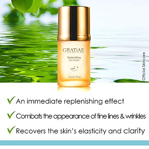 Gratiae Organic Replenishing Eye Serum ? Cosmetic Eye Care with Vitamin E, 1.02 fl oz