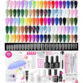 beetles 85 Pcs Gel Nail Polish Kit with UV Light - 35 Colors Gel Polish Set Travel Diary All in One Manicure Kit with Nails Tips and Base Top Coat Soak Off Home DIY Salon Gifts for Women Teens Girls