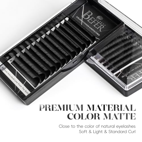 Volume Lash Extensions 0.07D, Mix-15-20mm Eyelash Extension Matte Black, Easy Fan Volume Lashes Fluffy Matte Black Soft, D Curl Self Fanning Lash Extension Professional Eyelash Extensions