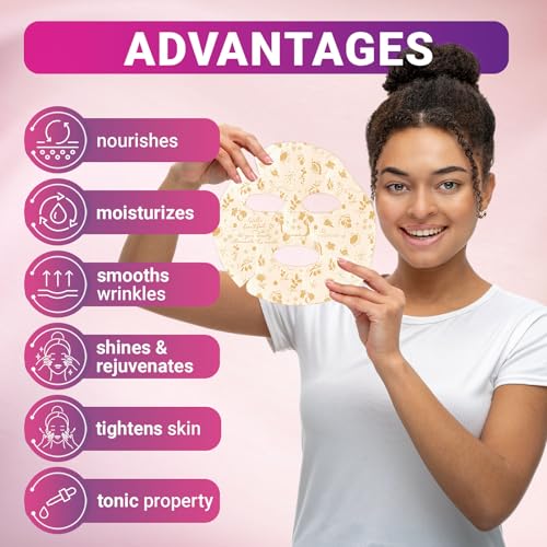 12 Pack of Snail Mucin Mask Collagen Face Mask with Ceramides & Hyaluronic Acid Facial Sheet Mask - Rejuvenating, Deep Hydrating & Moisturizing Face Masks Skincare for All Skin Types