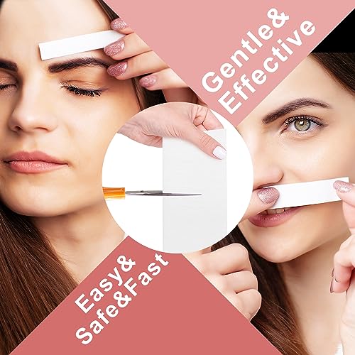600-Count Non Woven Wax Strips, 2 Size Body and Facial Epilating Wax Strips Paper for Hair Removal, Beauty Waxing Strips for Leg Face Chest Back and Bikini