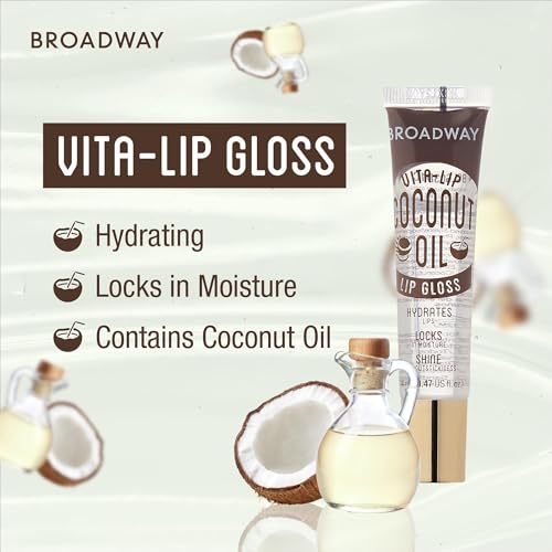 Ruby Kisses Broadway Vita-Lip Clear Lip Gloss (6 Pack Mint, Rosehip, Coconut Oil), Ultra-Hydrating & Soothing Formula with Vitamin Oils, High-Shine Non-Sticky Finish, Healing Lip Balm for Healthy Lips