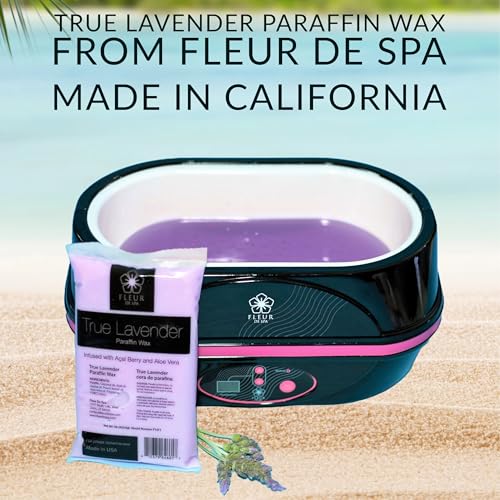 Paraffin Wax Refills 4lb by FLEUR DE SPA ? Made in USA ? Infused with Coconut & Jojoba Oils ? Moisturizing, Hydrating & Soothing for Hands, Feet & Body ? Spa & Home Use (4lb box, Lavender)