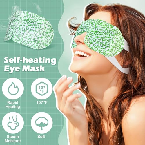 144 Packs Steam Eye Mask Disposable Self Heating Eye Mask for Dry Eyes Spa Warm Sleep for Home Office Travel Eyestrain Relieve