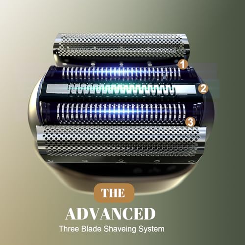 Electric Foil Shaver for Men: Cordless Electric Razor for Face & Beard - 3 Floating Blades, 100-Min Runtime, USB-C Fast Charge, IPX7 Waterproof for Travel,Matte Brown