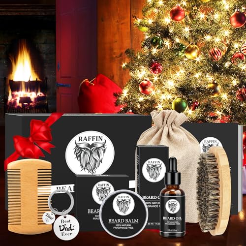 Dad Gifts - Beard Kit & Keychain, Practical & Thoughtful Combo, Birthday Gifts for Dad, Men's Self-care Set & Constant Keepsake, Stepdad/Father/Daddy Gifts from Kids Son Daughter