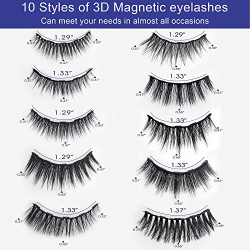 Alcastar Magnetic Eyelashes, Synthetic Fiber, Natural Look, Waterproof, No Glue Required (KIT 007)