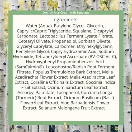 Script Essentials Suzy Cohen Drench Face Cream with Squalane & Aloe ? Lightweight, Fast-Absorbing, Fragrance-Free Face Cream 1.69 oz (50ml)