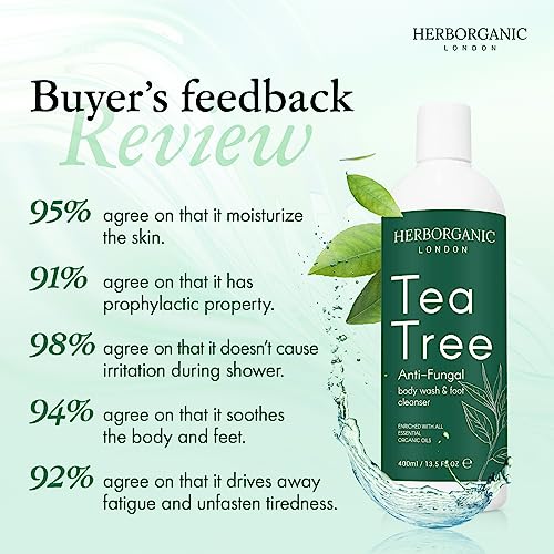 Tea Tree Body Wash - 400ml - Body Wash - Vegan, Odor and Foot Cleansing Shower Gel