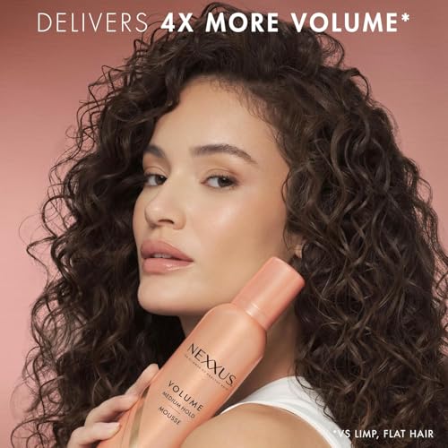Nexxus Travel Styling Bundle ? Comb Thru Flexible Hairspray (1.5 Oz) 2-Pack + Volume Medium Mousse (2 Oz) 2-Pack, Anti-Humidity, Frizz Control, Rose Fragrance