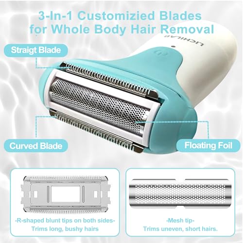 Painless Women's Electric Razor & Bikini Trimmer - Waterproof Cordless Foil Shaver for Body,Legs,Underarms & Bikini Line,Wet/Dry TikTok Viral Hair Removal,Viridian/YHB7