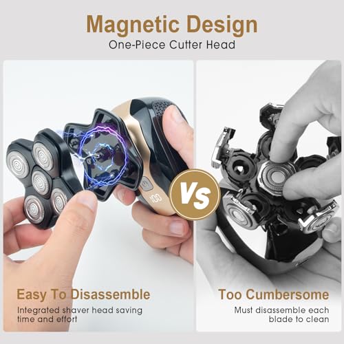 Hatteker Foil Shaver Bald Head Shaver Electric Shaver Razor for Men Precision Trimmer Beard Clipper Triple Blades Waterproof Cordless