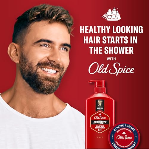 Old Spice Men's 2-in-1 Shampoo and Conditioner, Swagger, Cedarwood Lime Scent, Healthier, Fuller, Moisturized Looking Hair, Barbershop Quality, Remove Dirt & Oil, 21.9 Fl Oz