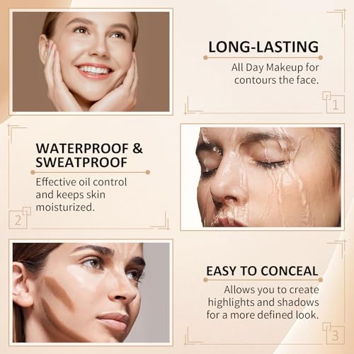 AWCCXMYM Liquid Concealer & Foundation Longwear Full Coverage Concealer Hydrating Conceals & Brightens Creamy Texture Foundation Makeup Natural Flawless Face Makeup Under Eye Concealer #Light Medium