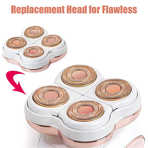 Flawliss Legs Shaver, Legs Hair Remover Replacement Heads for Finshing Toush Flawliss Replacement Heads with 1 Cleaning Brush