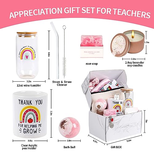 14 pcs Teacher Appreciation Gift Set Christmas Gifts Teacher Gifts Box for Women Best Teacher Gifts for Women Funny Thank You/Retirement/Christmas/Birthday Baskets Gifts for Teachers (Style--2)