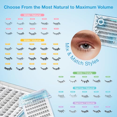 Broadway Lash Clusters, 9-16mm 70 pcs Assorted Natural Wispy False Eyelashes, Customizable DIY Individual Lash Extensions for Beginners, Lightweight & Comfortable Wide Band, Great for Everyday Glam