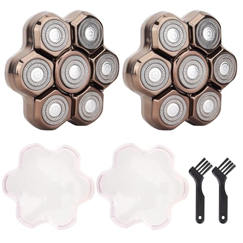 7 Blades Shaver Head - Men's Electric 7D Shaver Replacement Heads Universal Magnetic Replacement Blade Head Electric Razor for men,2 Pack