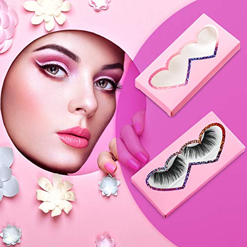Maitys 60 Pcs Empty Eyelashes Packaging Box and Tray 30 Pieces Empty Eyelash Boxes Pink Lash Packaging Case with 30 Pieces Eyelash Tray False Eyelashes Storage Container