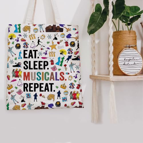 POFULL Musical Acting Gift Musical Theatre Gift Eat Sleep Musicals Cosmetic Bag