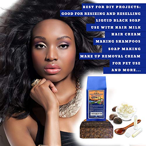 Organic, Anti-Bacterial, Anti-Fungal OSE-DUDU AFRICAN BLACK SOAP 1 LB (16 oz) BLOCK. Authentic, Handmade, Unscented Raw Best For Acne, Anti-Aging, Ethnic or White Oily Skin, Pimples and Zits (GHANA)