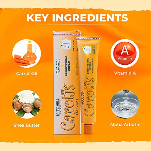 CAROT?S, Skin Brightening Cream | 1.7 Fl oz / 50 g | Helps to Remove Pigments on: Face, Knees, Body, Armpit, and Private Areas | Brightening Gel with Carrot Oil, Alpha Arbutin, Shea Butter