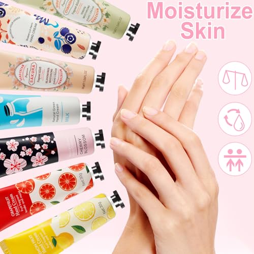 120 Pack Hand Cream for Women,Bulk Hand Lotion Travel Size for Dry Cracked Hands,Moisturizing Hand Care Cream,Natural Plant Fragrance Mini Hand Lotion Gifts For Birthday Party Favors,10 Styles