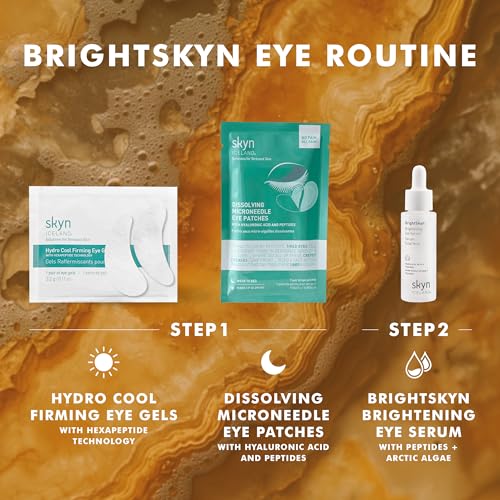 Skyn ICELAND Brightening Eye Serum, Peptides And Hyaluronic Acid Treatment, Helps Smooth Wrinkles, Improve Elasticity And Brightness. Lightweight Hydrating Formula For Under Eye Area, 0.4 Fl Oz