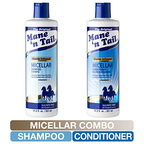 Mane 'n Tail Micellar Sulfate-Free Shampoo & Conditioner (11.2 oz Each) ? Biotin-Infused, Vegan Formula to Detox, Nourish & Strengthen Hair