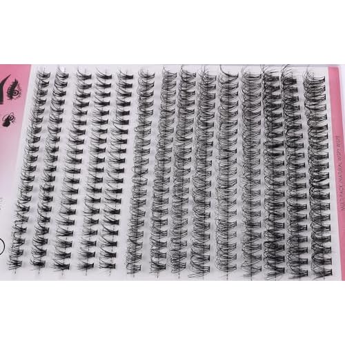 DIY EyeLashes Extensions Kit 280pcs Individual Lashes Clusters 30D 40D 50D 8-16mm Natural Fluffy Cat Eye Faux Mink Curl False Eyelash with Bond Seal Tweezers Lash Glue Remover (30D + Kit)
