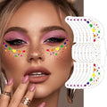 Glitter Freckles Rainbow Pride, 6-Pack Face Tattoo Sparkle Heart Freckles Makeup Patches for Face Rave Accessories (Pride Rainbow)