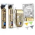 Professional Hair Clippers and Electric Shavers Set, Beard Trimmer for Men Electric Razor Beard Grooming Kit Hair Trimmer with 2 Foil Head and Limit Combs, Gift for Men,Bronze