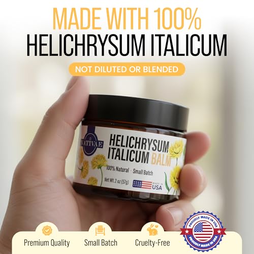 Helichrysum Balm ? Helichrysum Italicum Essential Oil Skin Cream for Bruises, Veins, Burns & Redness ? Soothing Healing Moisturizer for Face & Body