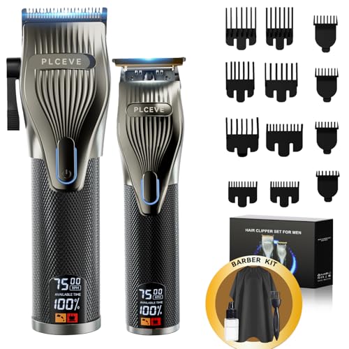 Hair Clipper for Men, Professional Electric Hair Cutting & Trimmers Set with 7500RPM Powerful Motor & LCD Display, Mens Cordless Hair Grooming Kit Barbers Haircut, Gift for Birthday Christmas